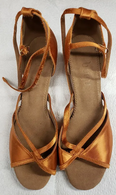 1.5" Jorjet --  Latin Sandal -- Tan Satin