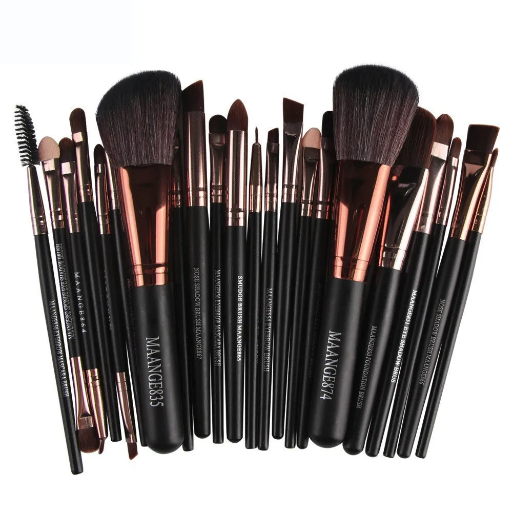 22Pcs/Set Professional Makeup Brush Set Cosmetic Tools Make-up Toiletry Kit Natural Make Up (15 Colors)