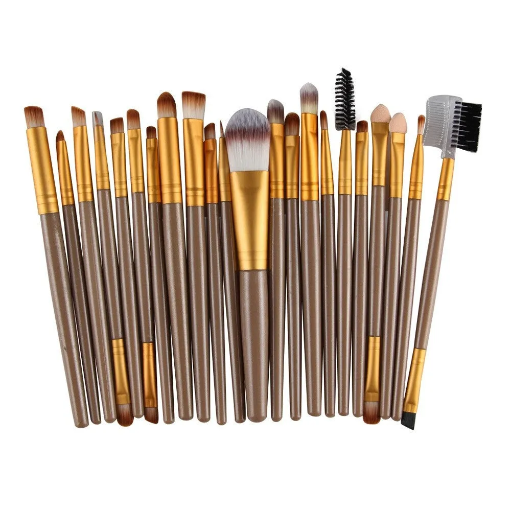 22Pcs/Set Professional Makeup Brush Set Cosmetic Tools Make-up Toiletry Kit Natural Make Up (15 Colors)