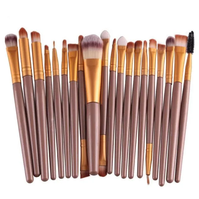 22Pcs/Set Professional Makeup Brush Set Cosmetic Tools Make-up Toiletry Kit Natural Make Up (15 Colors)