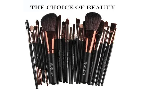 22Pcs/Set Professional Makeup Brush Set Cosmetic Tools Make-up Toiletry Kit Natural Make Up (15 Colors)