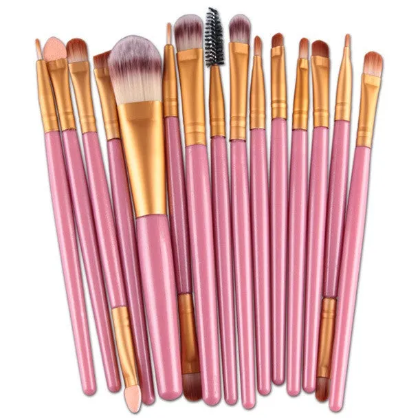 22Pcs/Set Professional Makeup Brush Set Cosmetic Tools Make-up Toiletry Kit Natural Make Up (15 Colors)