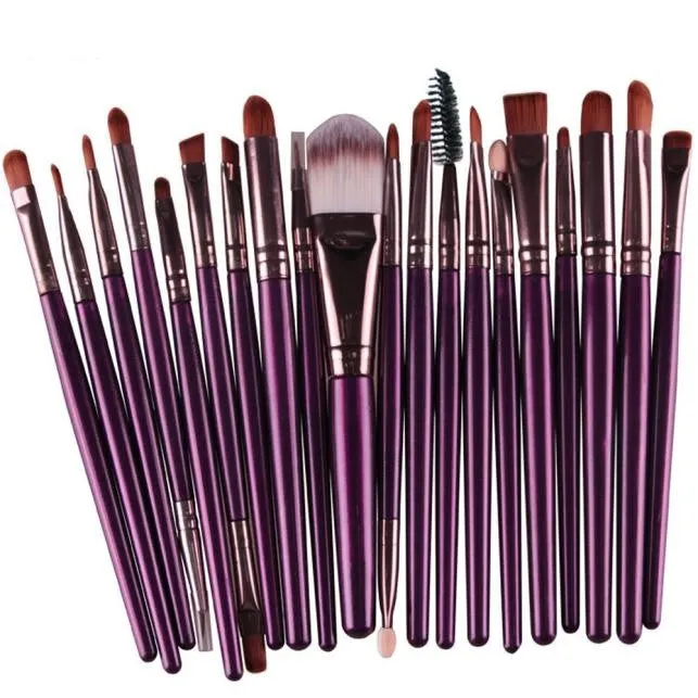 22Pcs/Set Professional Makeup Brush Set Cosmetic Tools Make-up Toiletry Kit Natural Make Up (15 Colors)