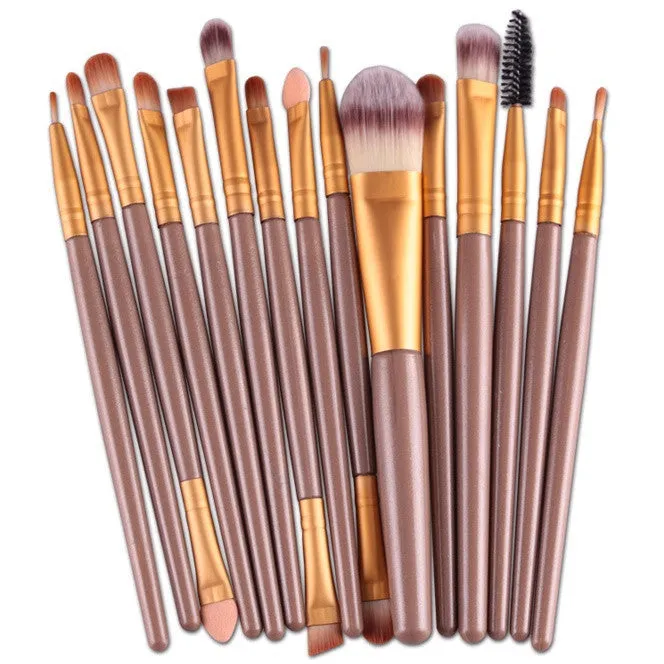 22Pcs/Set Professional Makeup Brush Set Cosmetic Tools Make-up Toiletry Kit Natural Make Up (15 Colors)