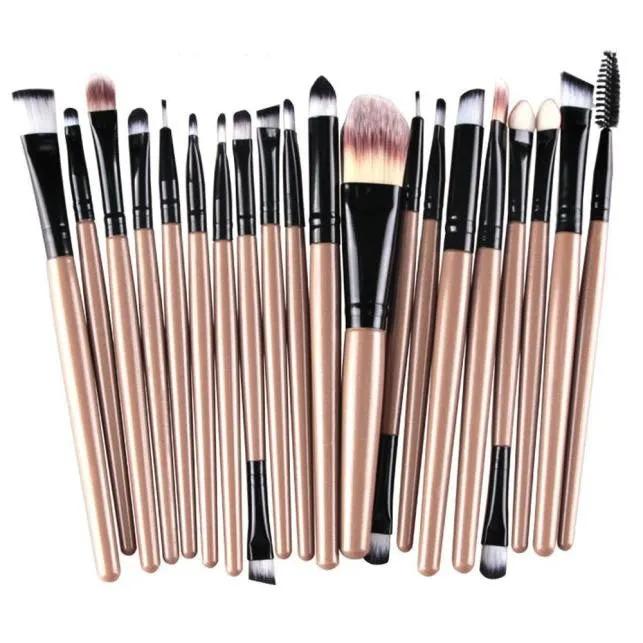 22Pcs/Set Professional Makeup Brush Set Cosmetic Tools Make-up Toiletry Kit Natural Make Up (15 Colors)