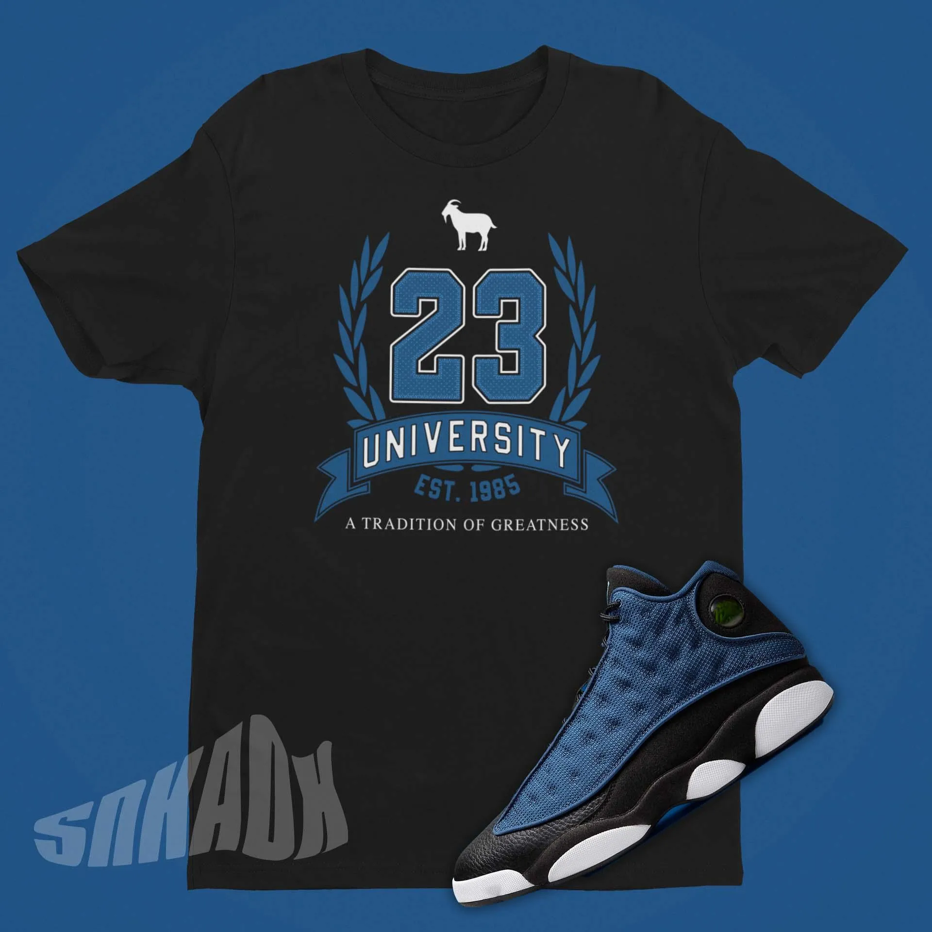 23 University Shirt To Match Air Jordan 13 Brave Blue