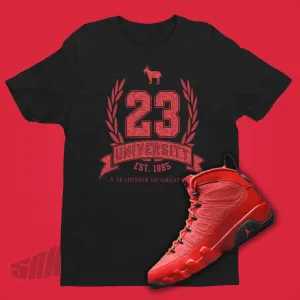 23 University Shirt to Match Air Jordan 9 Chile Red