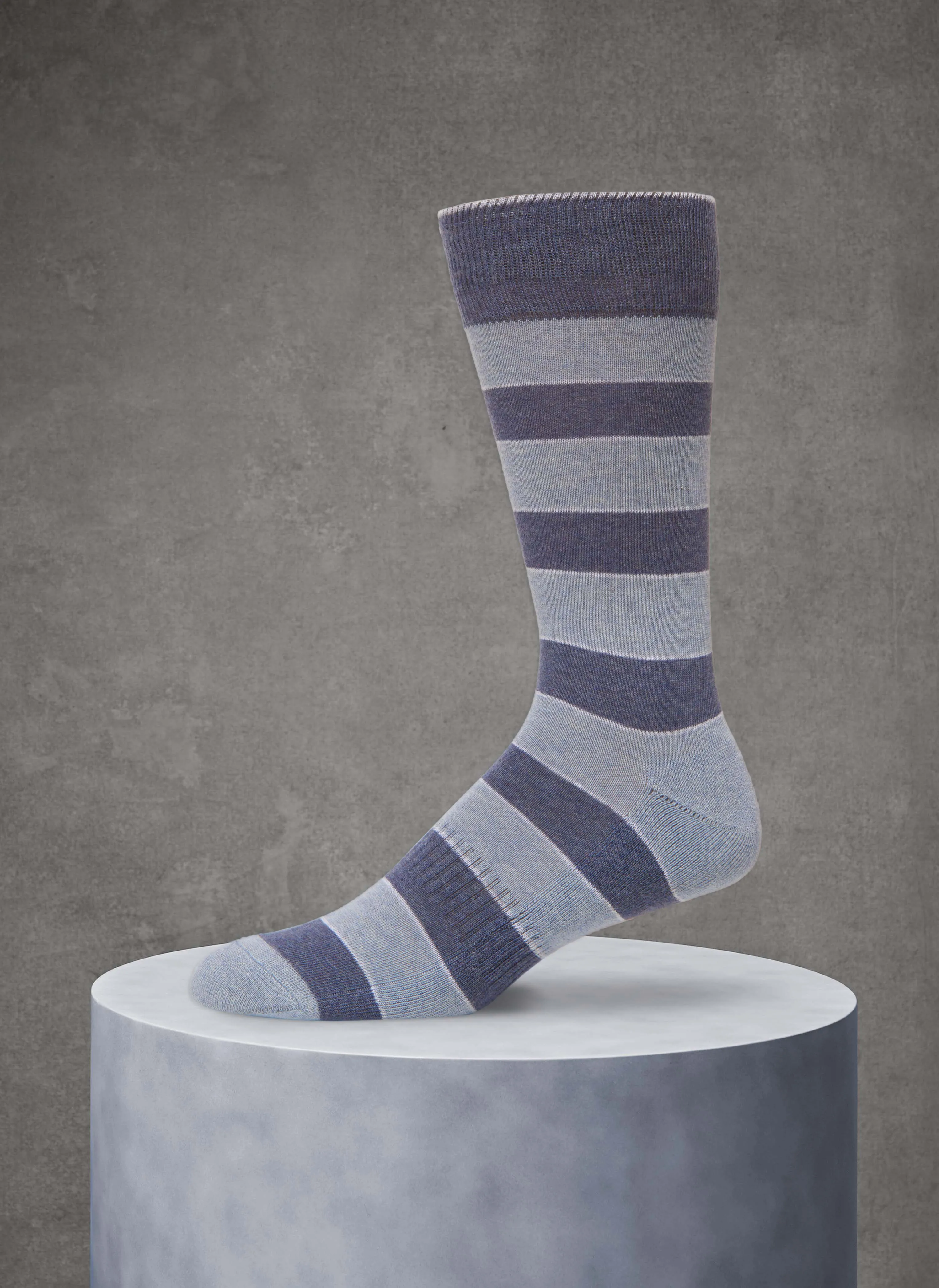 3-Pack Organic Cotton Fashion Mid-Calf Sport Sock in Blue