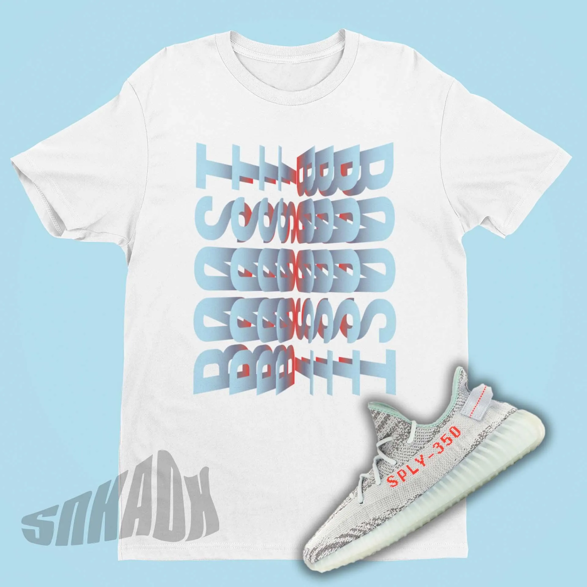 350 Boost Mirror Shirt To Match Yeezy 350 Boost V2 Blue Tint