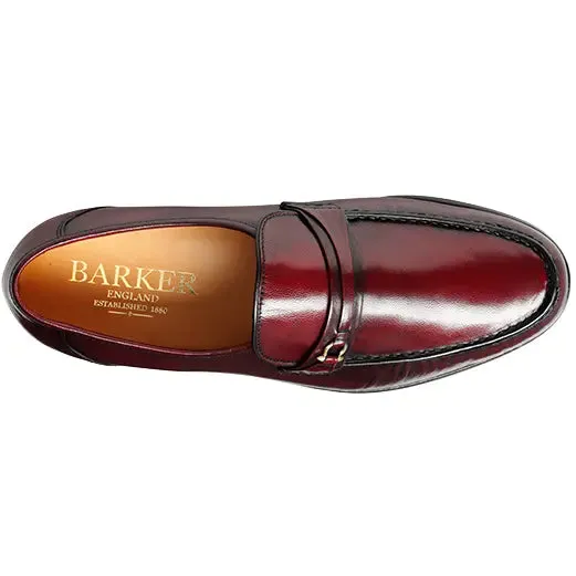 40% OFF BARKER Wade Shoes - Mens Moccasins - Burgundy Kid UK 6