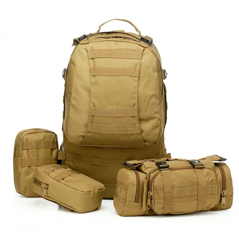 50L Backpack Daypack w/ 3 MOLLE Bags Large Military Style Outdoor Stealth Angel Survival 3M50