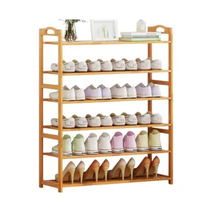 6-Tier Bamboo Shoe Rack Shoe Storage Organizer