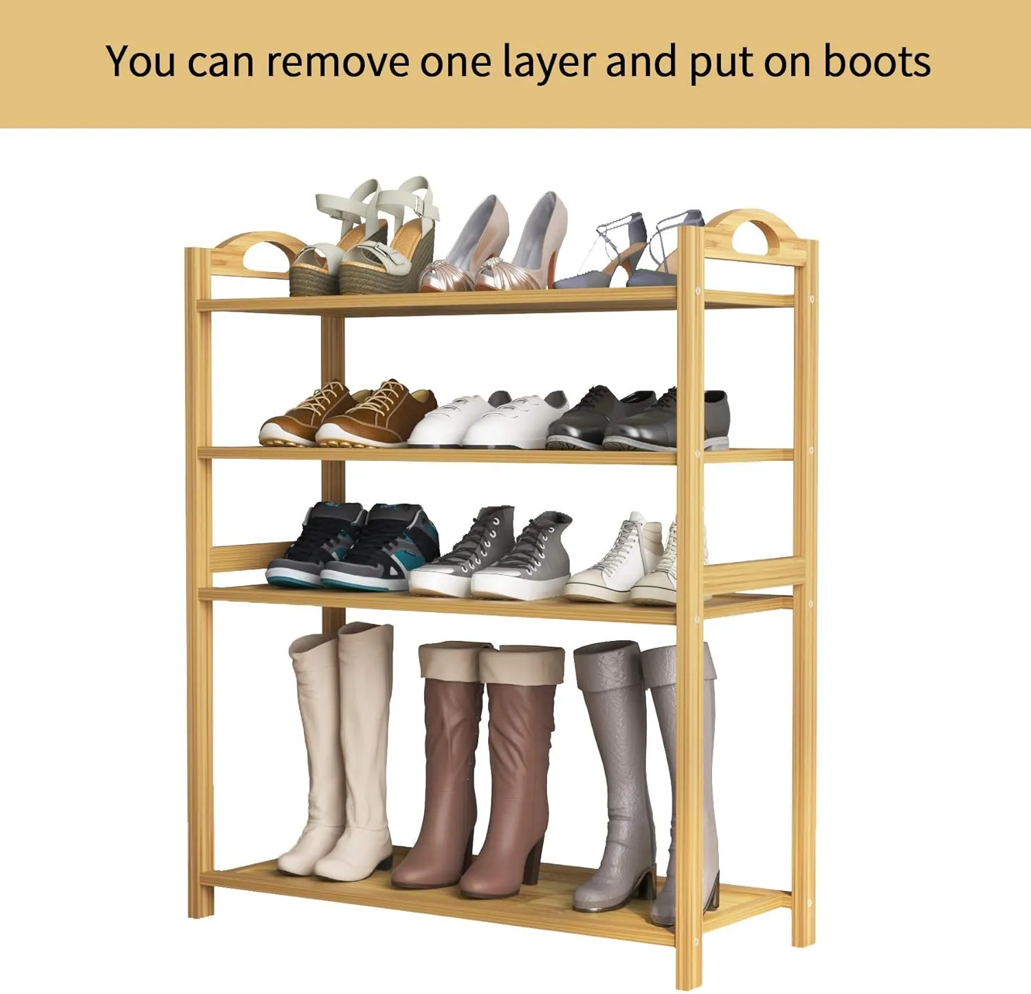 6-Tier Bamboo Shoe Rack Shoe Storage Organizer