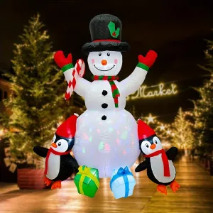 6ft LED-Lit Inflatable Snowman - Perfect for Christmas Yard & Garden Decor, Indoor/Outdoor Holiday Ornament, Winter Wonderland Decorations