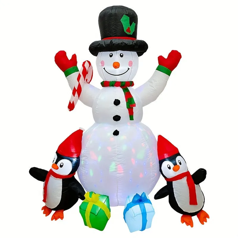 6ft LED-Lit Inflatable Snowman - Perfect for Christmas Yard & Garden Decor, Indoor/Outdoor Holiday Ornament, Winter Wonderland Decorations