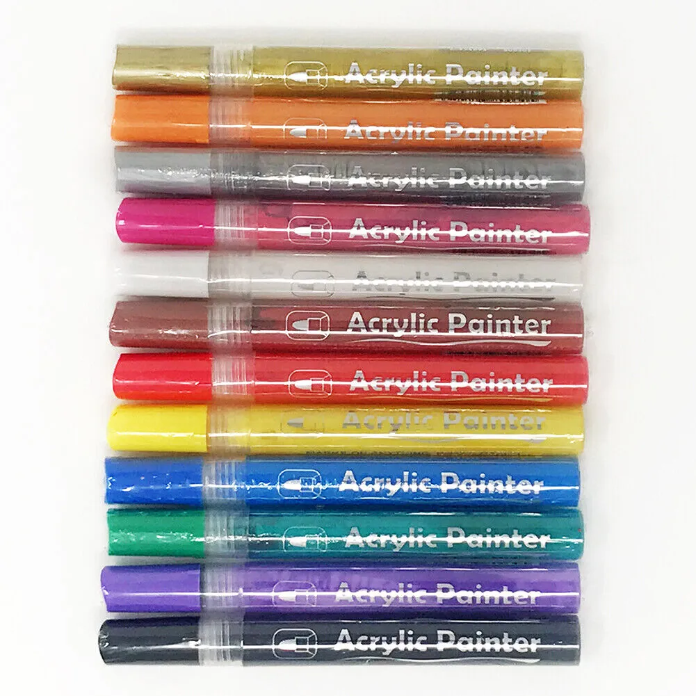 Acrylic Paint Marker Pens Set Pebble, Rock & Stone painting,Scrapbooking,Fabric