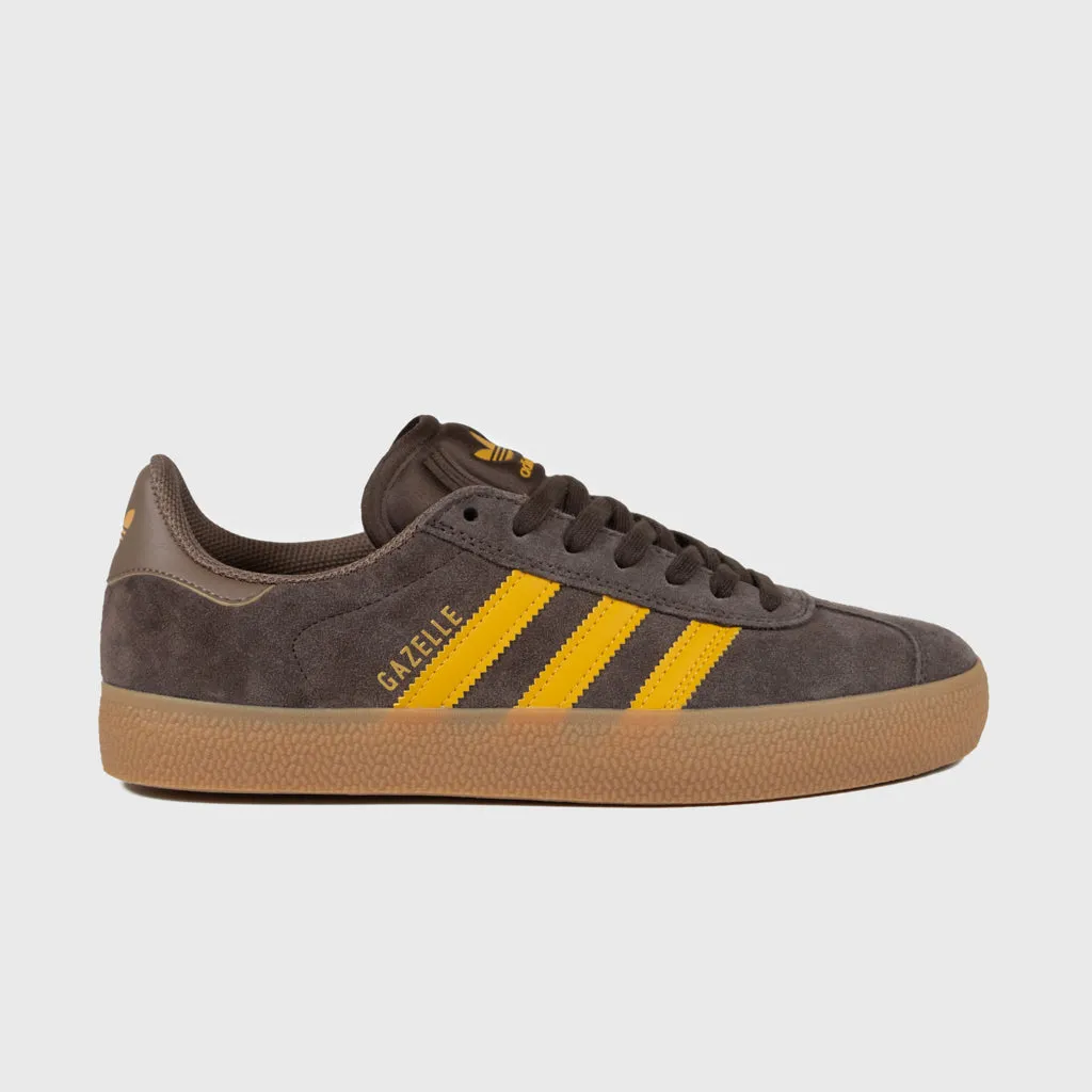 Adidas Skateboarding - Gazelle ADV Shoes - Dark Brown / Preloved Yellow / Earth Strata