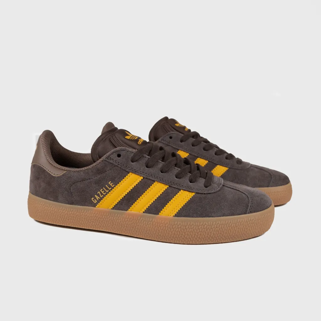 Adidas Skateboarding - Gazelle ADV Shoes - Dark Brown / Preloved Yellow / Earth Strata