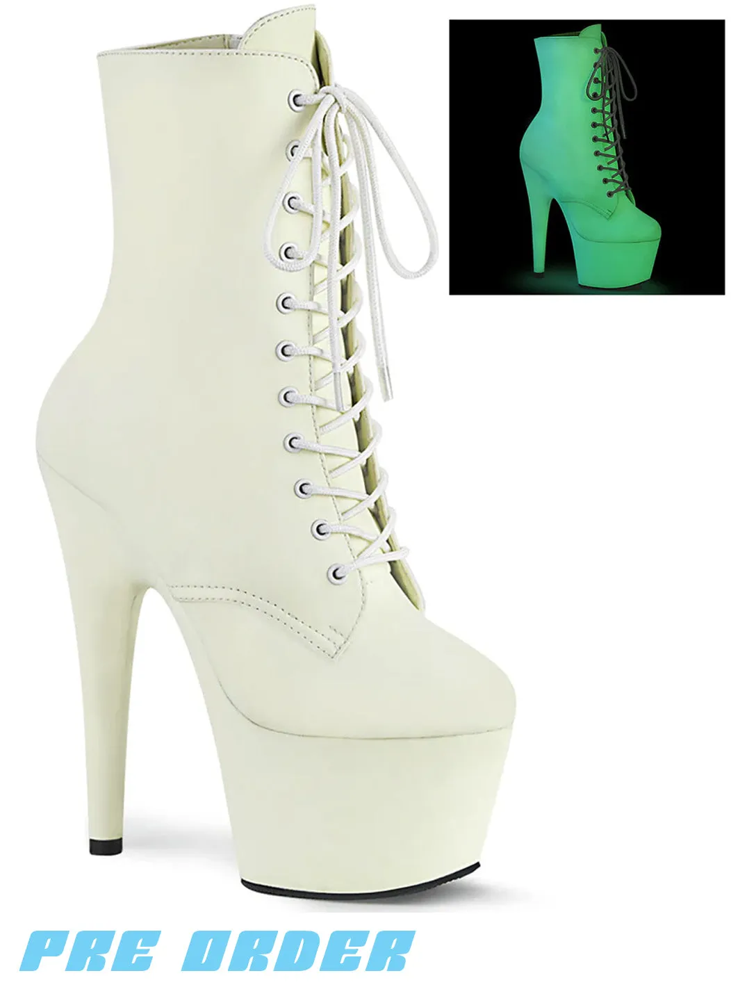 ADORE-1020 - WHITE GLOW FAUX LEATHER ✰ PRE ORDER ✰