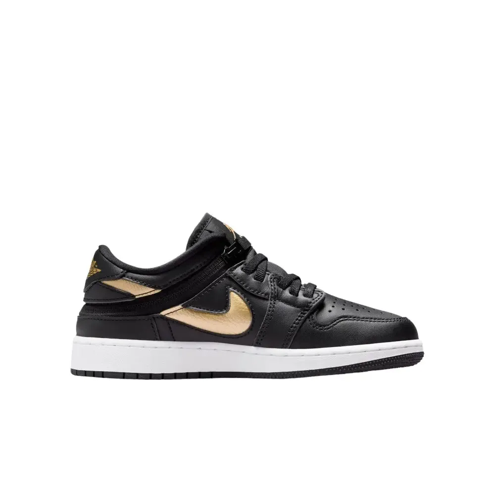 Air Jordan 1 Low Flyease Black Metallic Gold (Gs)