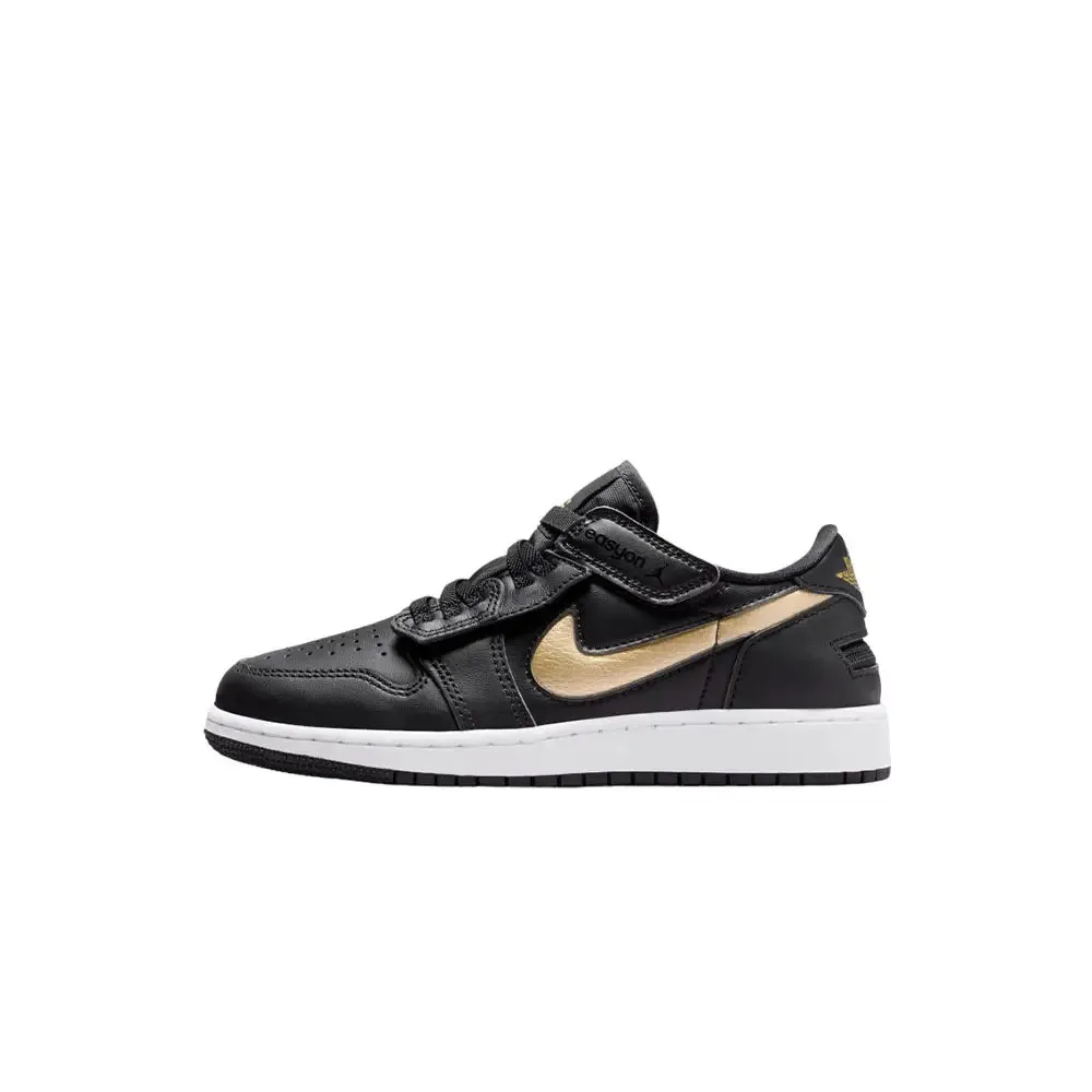 Air Jordan 1 Low Flyease Black Metallic Gold (Gs)