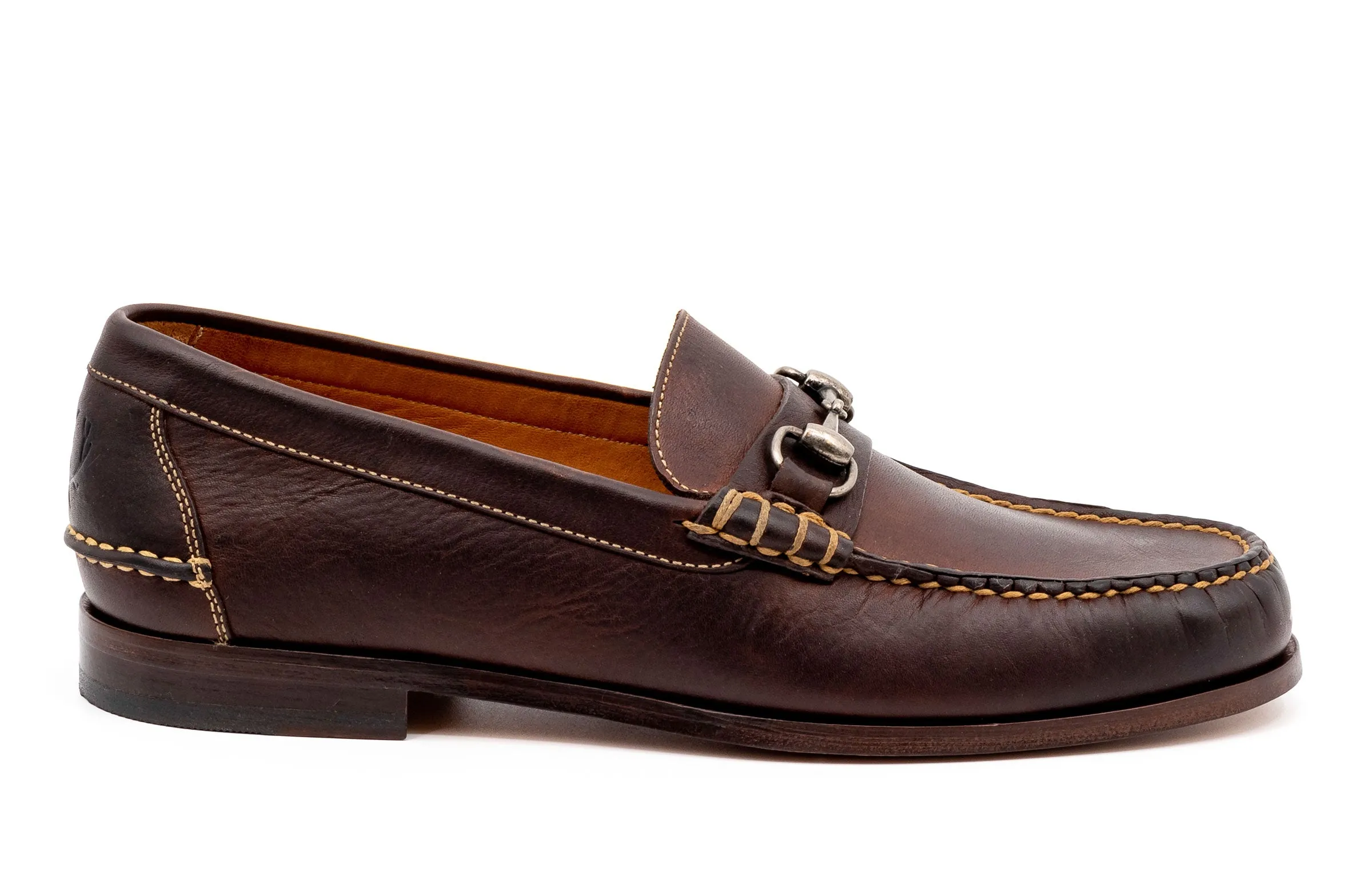 All American Saddle Leather Horse Bit Loafers - Walnut