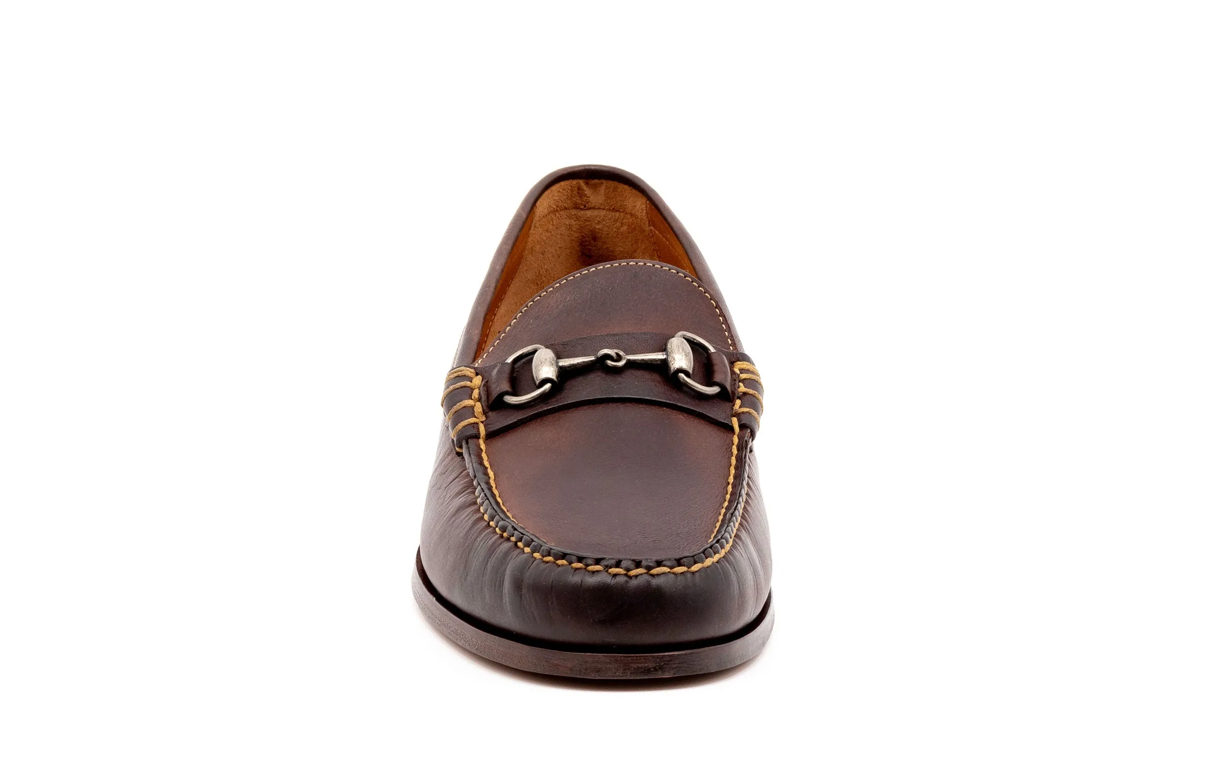 All American Saddle Leather Horse Bit Loafers - Walnut