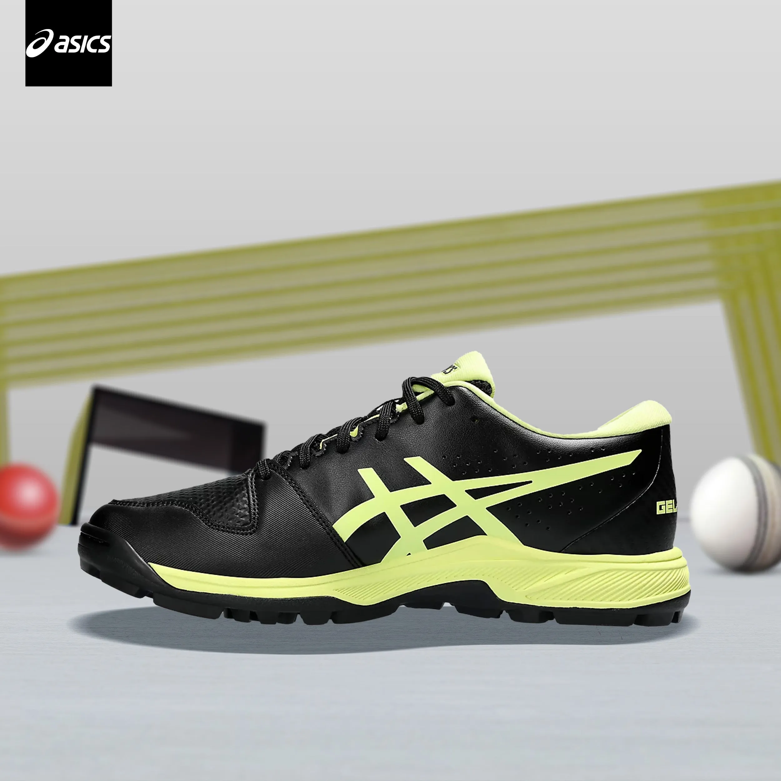 Asics Gel Peake 2 Men's Cricket Shoes - Black/Glow Yellow