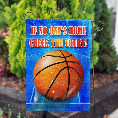 At The Basketball Court Double Sided Garden Flag