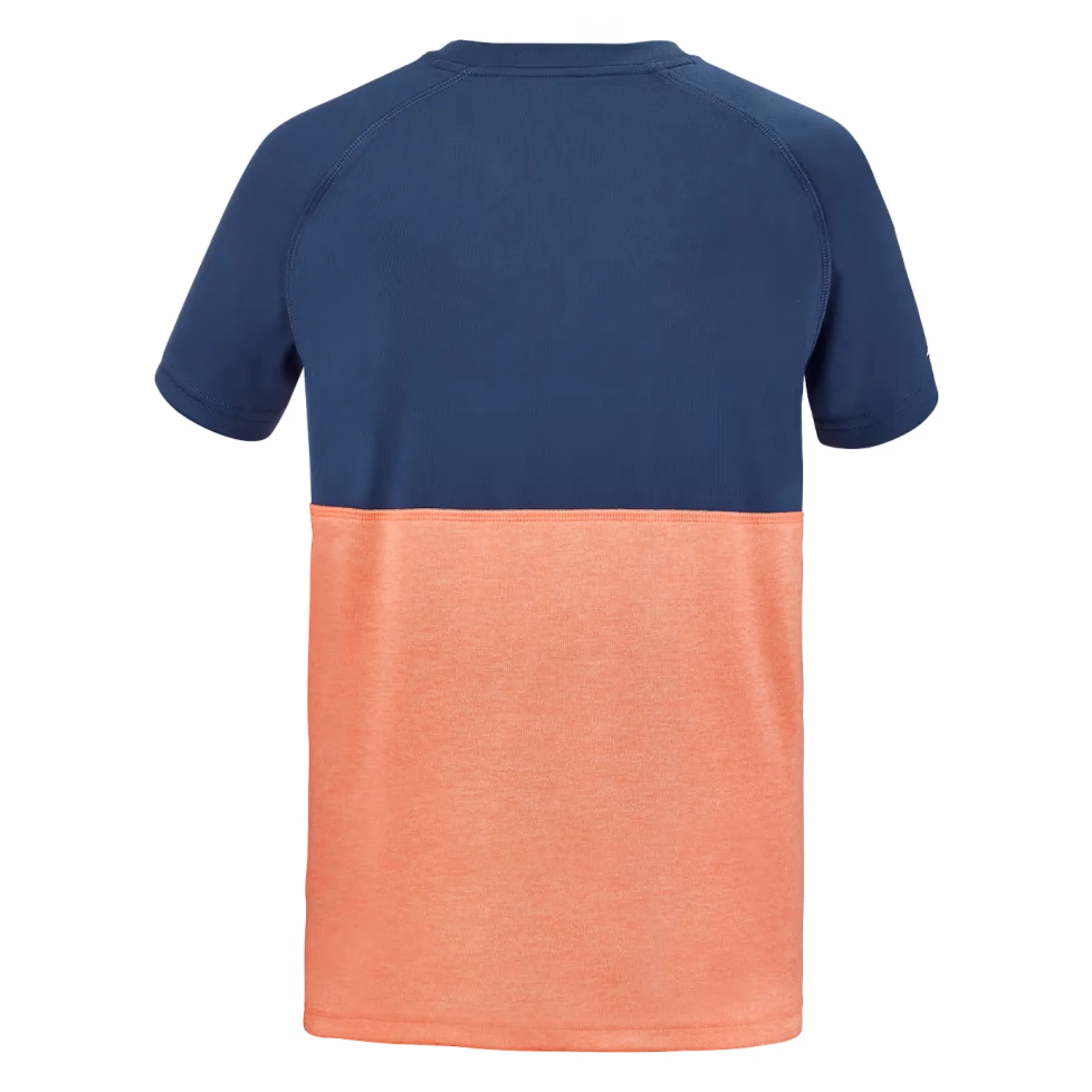 Babolat Play Crew Neck Boy Tee - Fluro Strike/Estate Blue