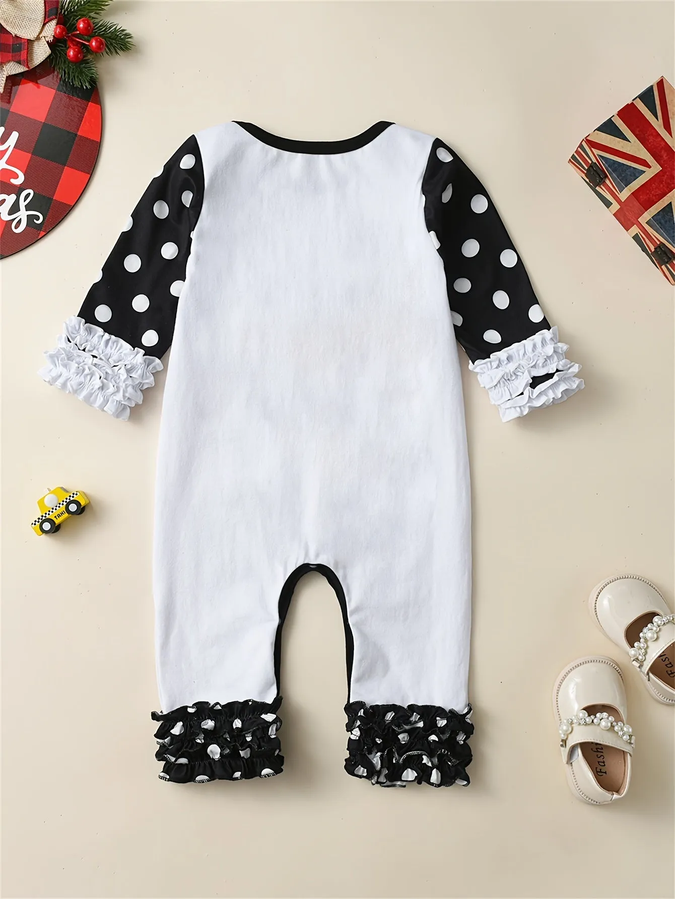 Baby Girls Boys Cute Happy Snowman Graphic Long-sleeved Christmas Jumpsuit, Kids Clothes Autumn And Winter Indoor And Outdoor Wear