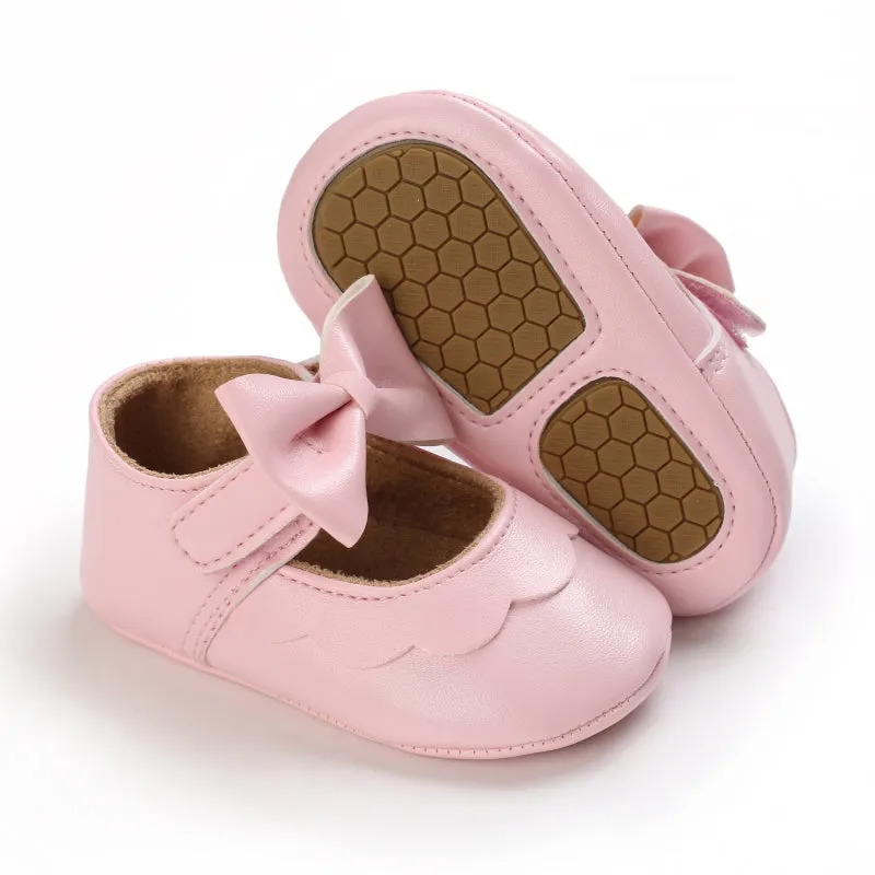 Baby / Toddler White Bowknot Decor Velcro Closure Prewalker Shoes