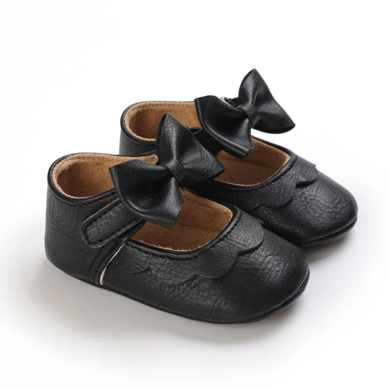 Baby / Toddler White Bowknot Decor Velcro Closure Prewalker Shoes