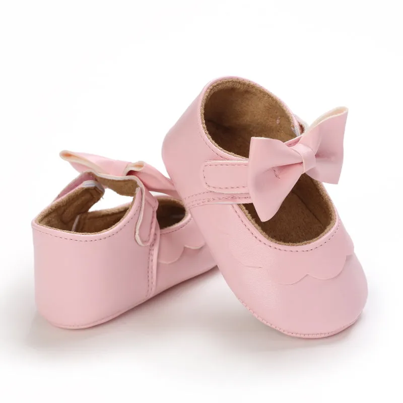 Baby / Toddler White Bowknot Decor Velcro Closure Prewalker Shoes