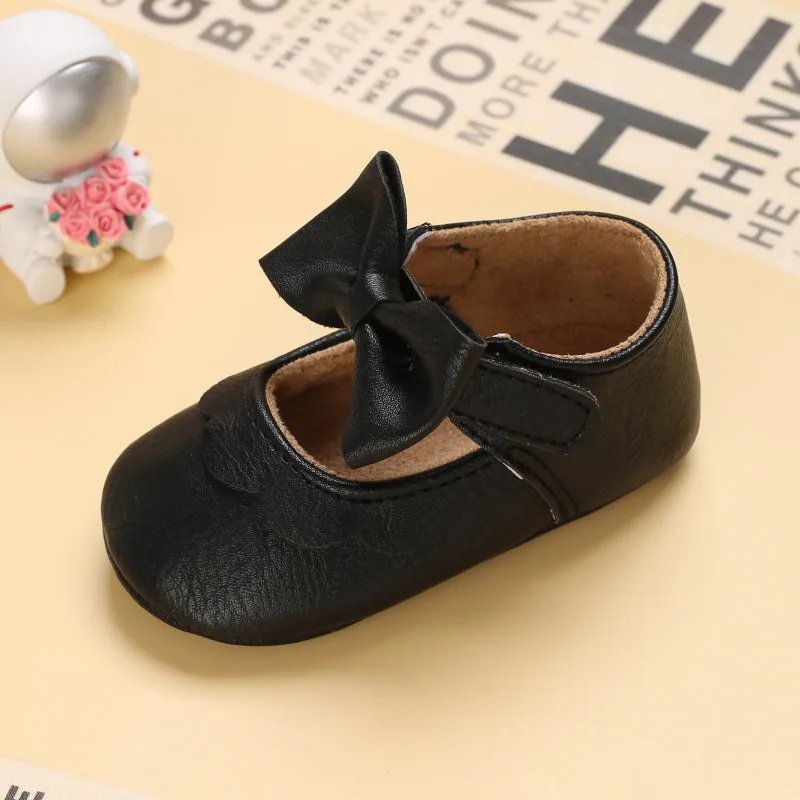 Baby / Toddler White Bowknot Decor Velcro Closure Prewalker Shoes