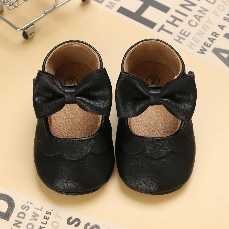 Baby / Toddler White Bowknot Decor Velcro Closure Prewalker Shoes