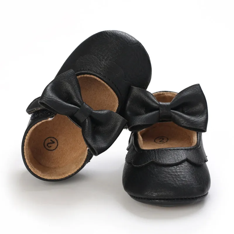 Baby / Toddler White Bowknot Decor Velcro Closure Prewalker Shoes