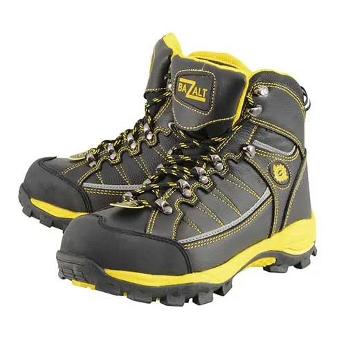 Bazalt MBM9123ST Men's Black with Yellow Water and Frost Proof Leather Boots with Composite-Toe