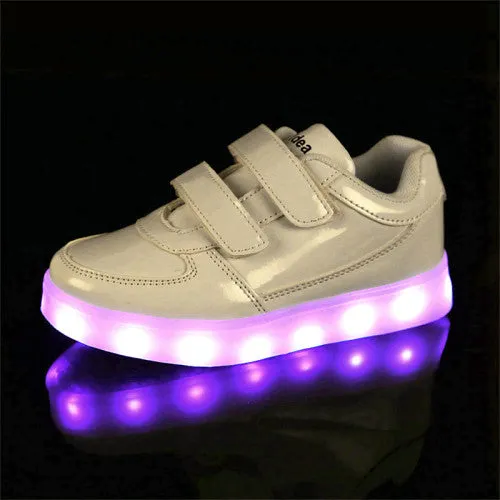 BBX Brand USB Kids LED Shoes Fashion LED Sneakers Children's Breathable Sport Lighted Luminous Boys Girls Shoes Free Shipping