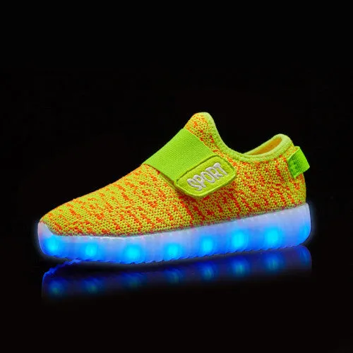 BBX Brand USB Kids LED Shoes Fashion LED Sneakers Children's Breathable Sport Lighted Luminous Boys Girls Shoes Free Shipping