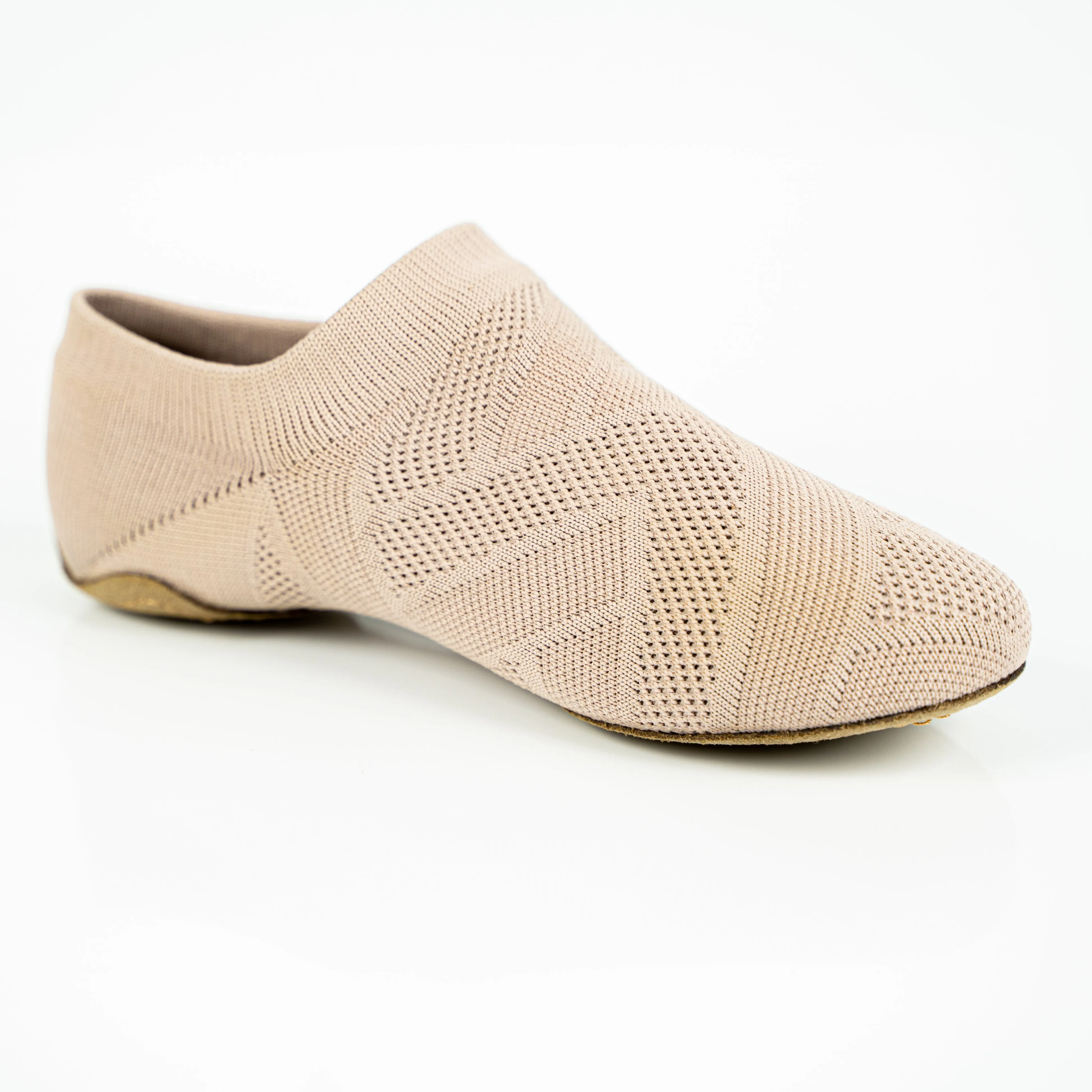 Bella Suede Sole Dance Flat (Black and Beige)