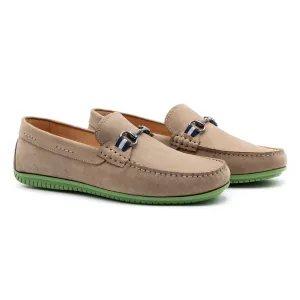 Bermuda Nubuck Horse Bit Loafers in Sand by Martin Dingman