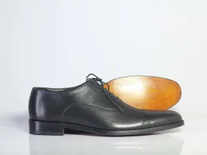 Bespoke Black Leather Lace up Shoe for Men's