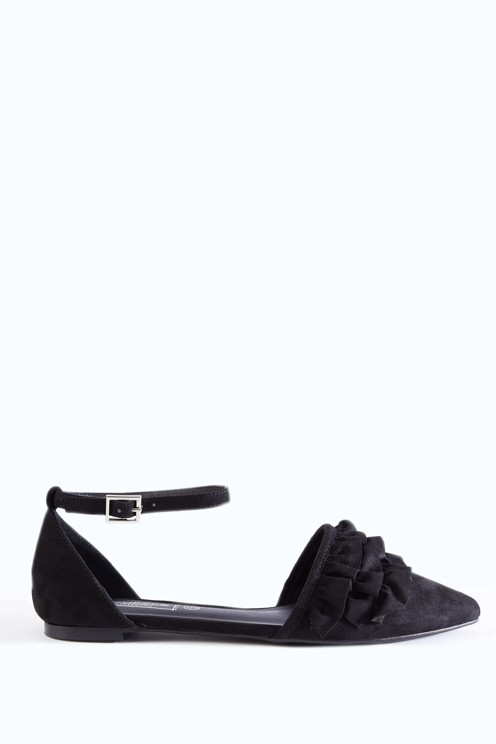 Black Frill Front Court Shoes