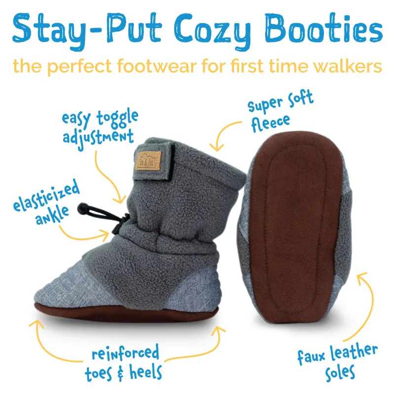 Black Stay-Put Cozy Booties