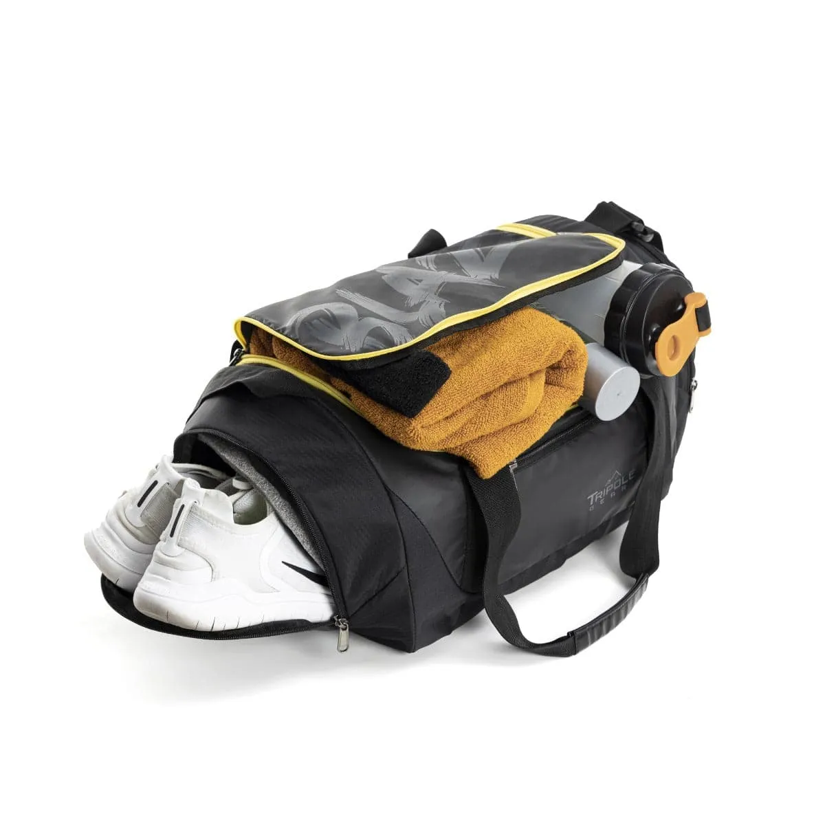 Blaze Gym & Sports Duffel Bag - Black   Yellow