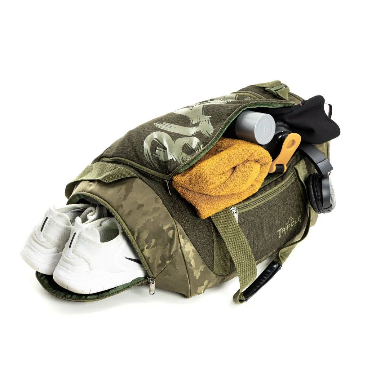 Blaze Gym & Sports Duffel Bag - Green Melange   Green Jaquard