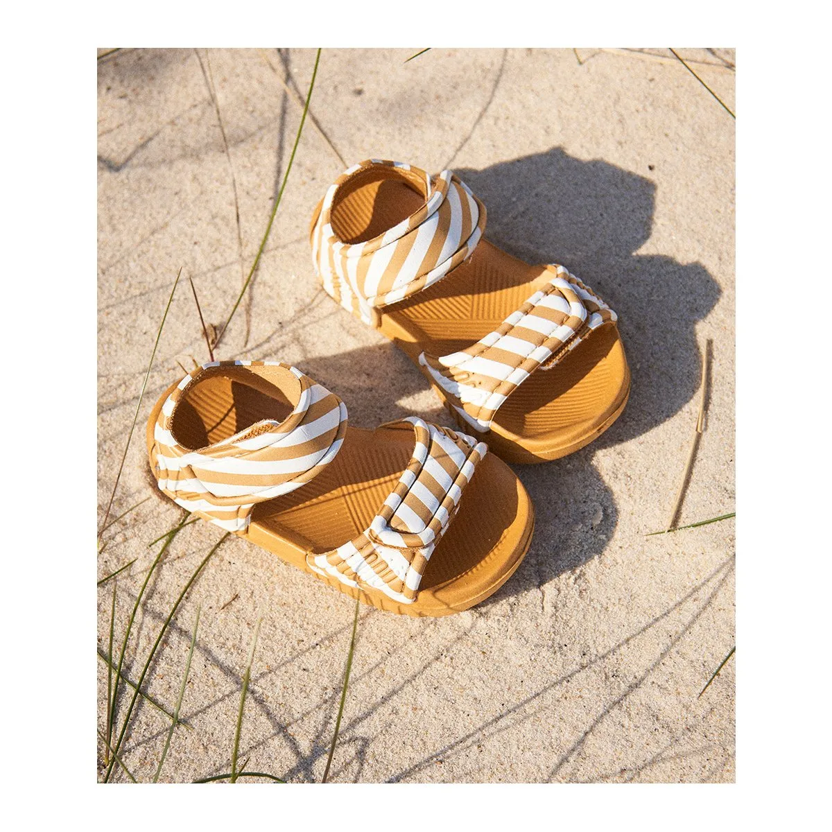 Blumer Sandals - Stripe: Mustard/Creme de la creme