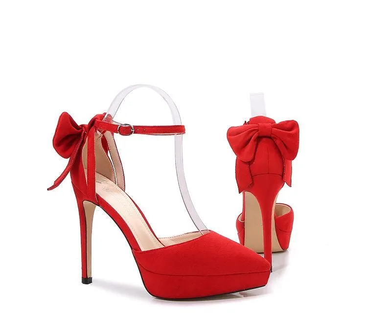 Bow Decor Heel Pumps