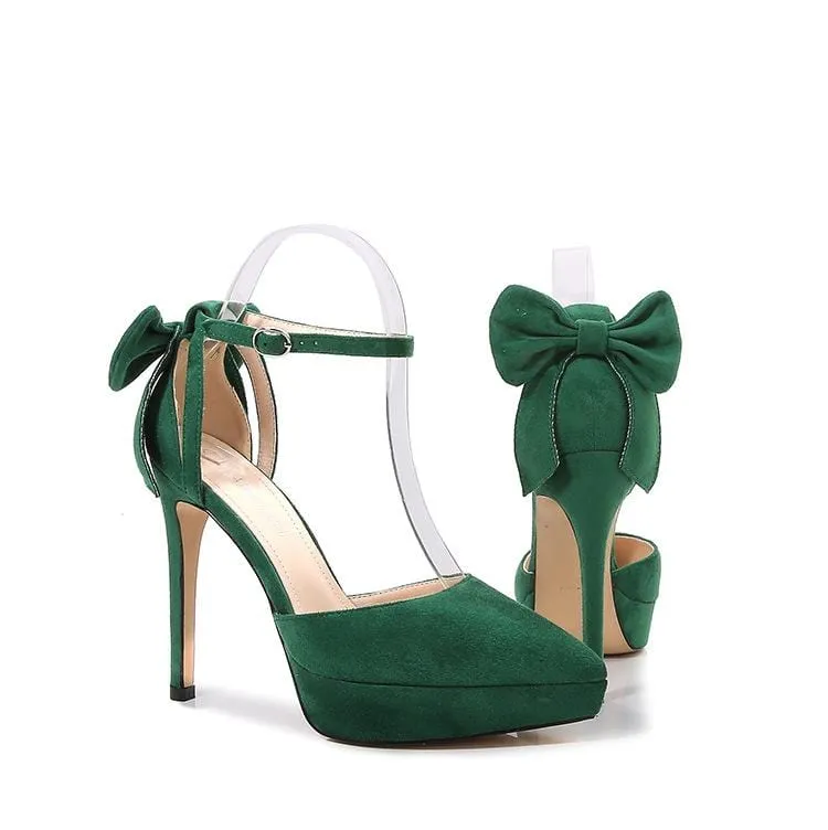 Bow Decor Heel Pumps